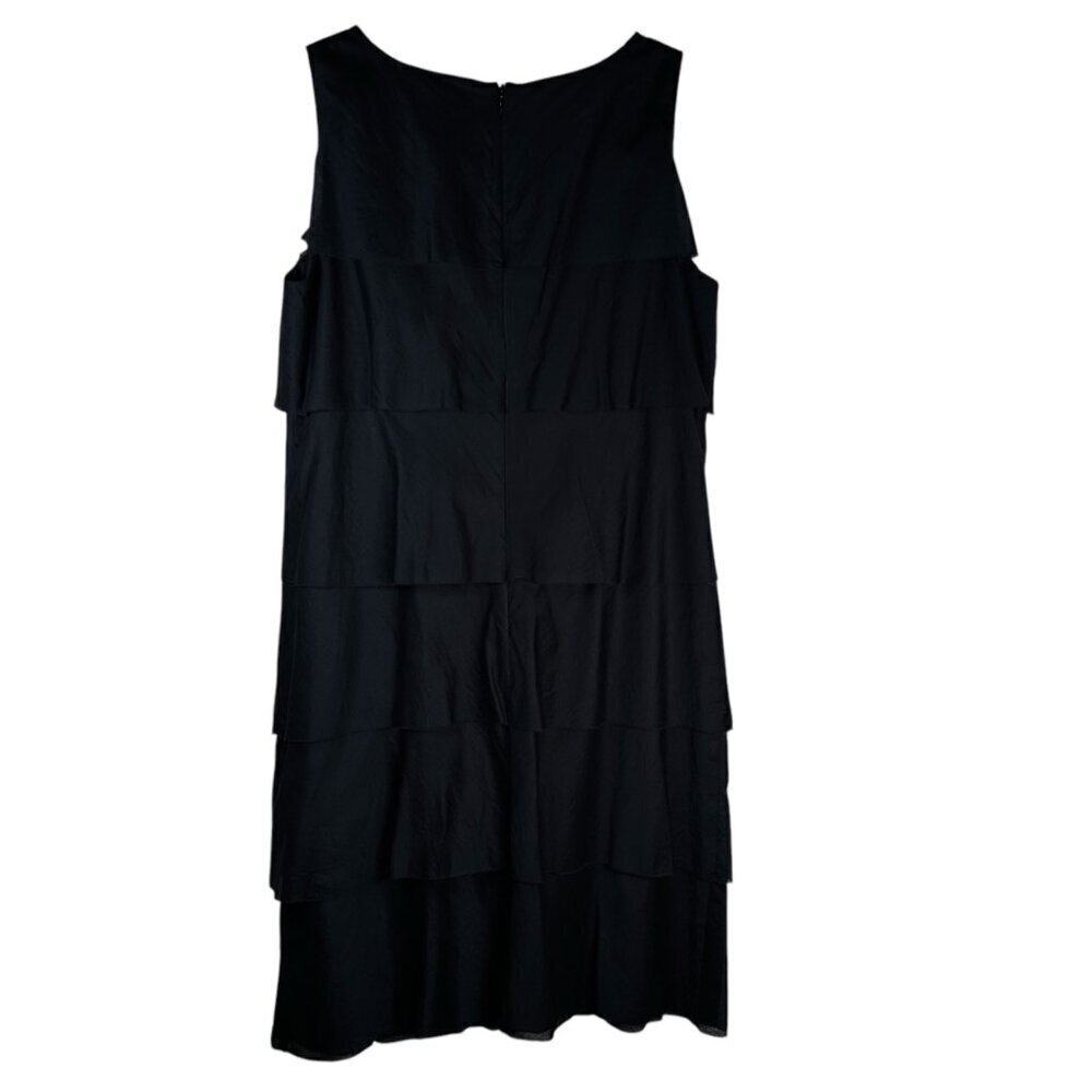 Talbots 12 Tiered Dress Linen Black Wedding Party Office Outdoor - Picture 3 of 8
